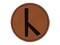 Norse Viking Dwarven Rune Letter C Round Iron-On Engraved Faux Leather Patch Applique - 2.5"